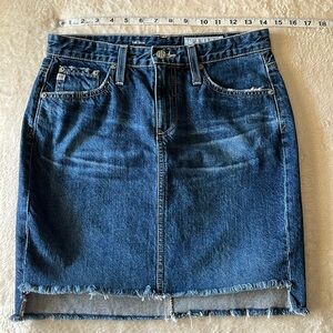 AG-ED DENIM, Adriano Goldschmied, The Erin pencil skirt distressed perfectly W-4